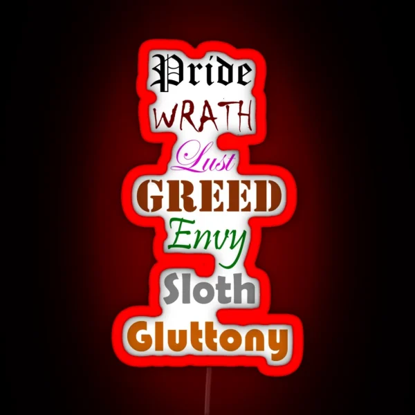 7 Deadly Sins RGB Neon Sign