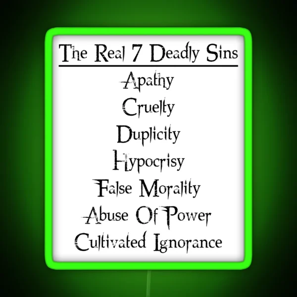 7 Deadly Sins RGB Neon Sign
