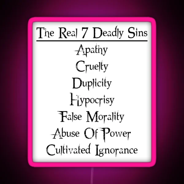 7 Deadly Sins RGB Neon Sign