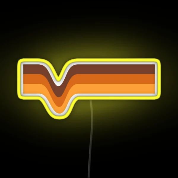 70s 70 S Stripes Brown Orange Yellow RGB Neon Sign