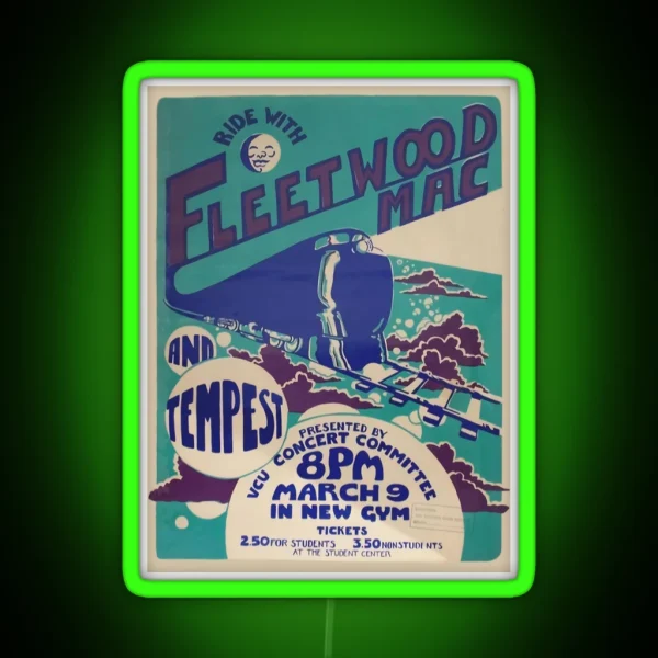 70s Classic Rock Fleetwood RGB Neon Sign