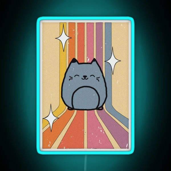 70s Manga Cat RGB Neon Sign