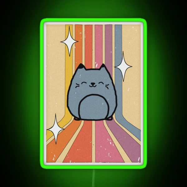 70s Manga Cat RGB Neon Sign
