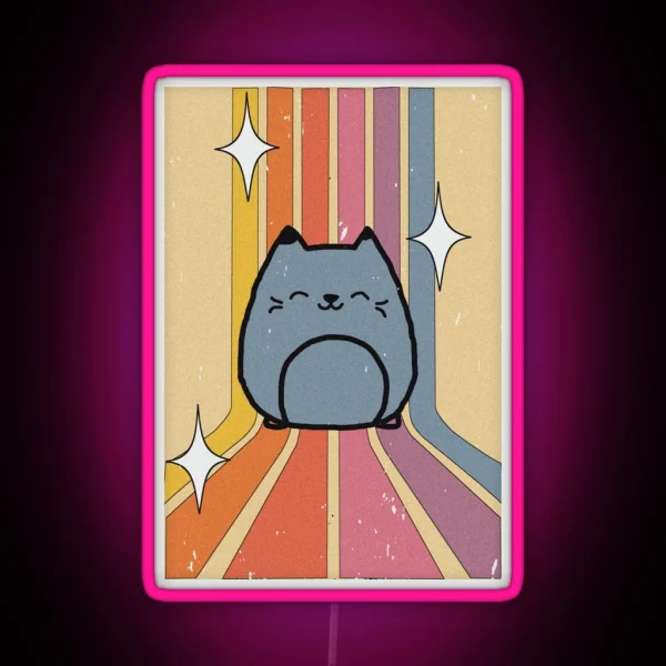 70s Manga Cat RGB Neon Sign