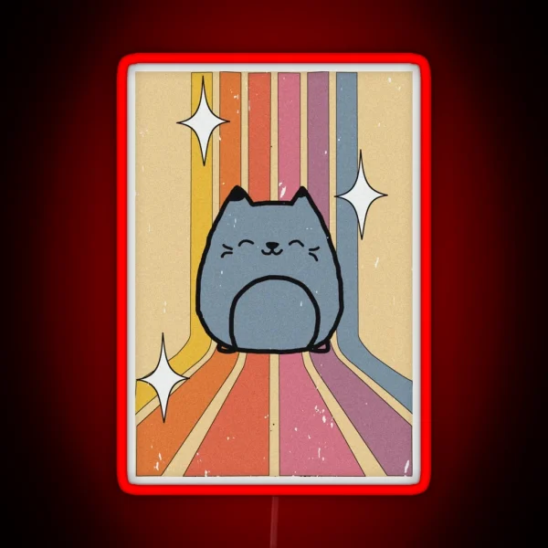 70s Manga Cat RGB Neon Sign