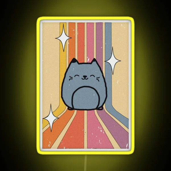 70s Manga Cat RGB Neon Sign