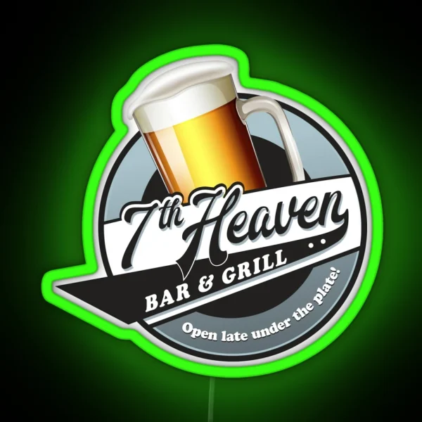 7th Heaven Bar And Grill RGB Neon Sign