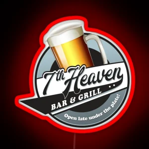 7th Heaven Bar And Grill RGB Neon Sign