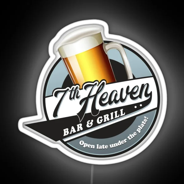 7th Heaven Bar And Grill RGB Neon Sign