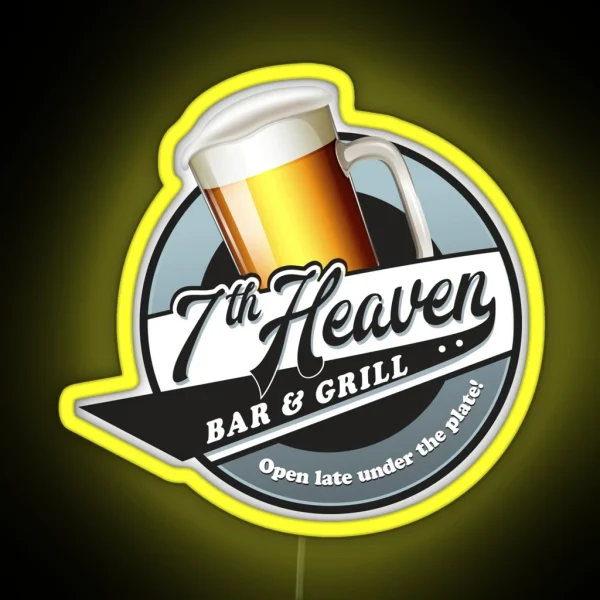 7th Heaven Bar And Grill RGB Neon Sign