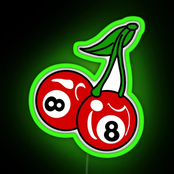 8 BALL CHERRIES RGB Neon Sign