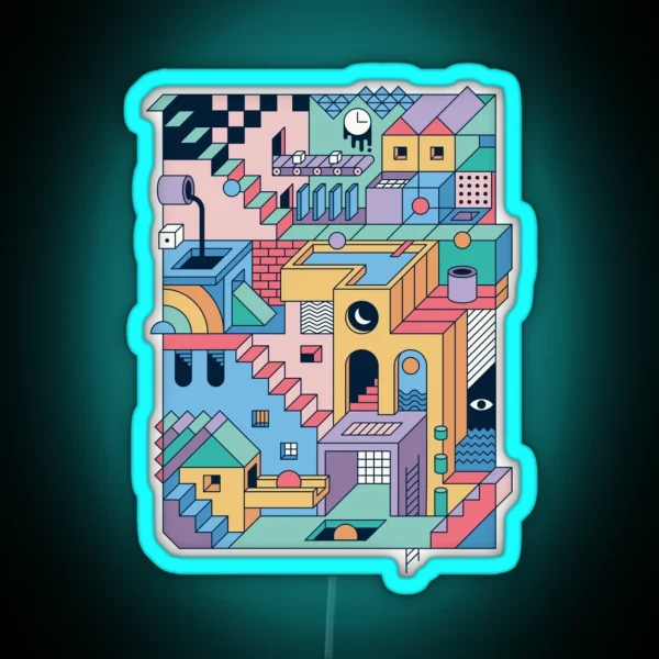 80 S Escher RGB Neon Sign