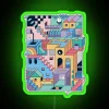 Vintage M.C. Escher-inspired neon wall art for modern minimalist spaces