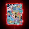Modern M.C. Escher-inspired geometric art neon light wall decoration kit
