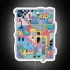 Retro futuristic art piece with M.C. Escher's 'Ascending & Descending'