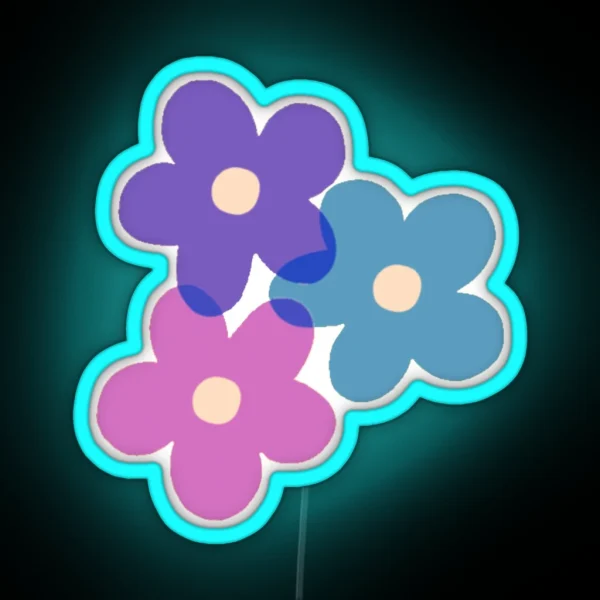 80 S Flower Power Blues RGB Neon Sign