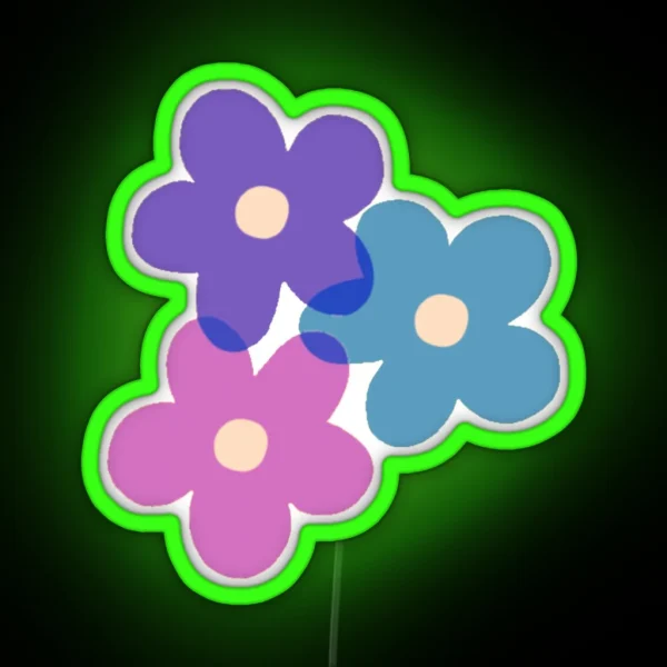 80 S Flower Power Blues RGB Neon Sign