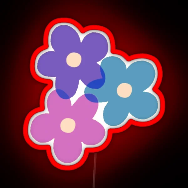 80 S Flower Power Blues RGB Neon Sign