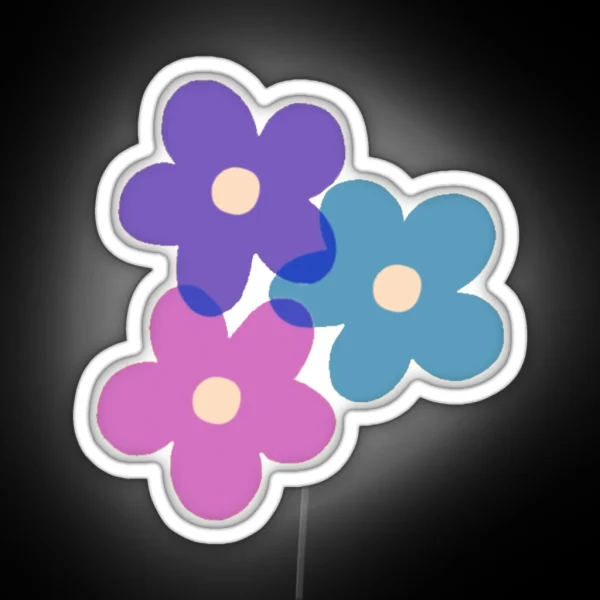 80 S Flower Power Blues RGB Neon Sign