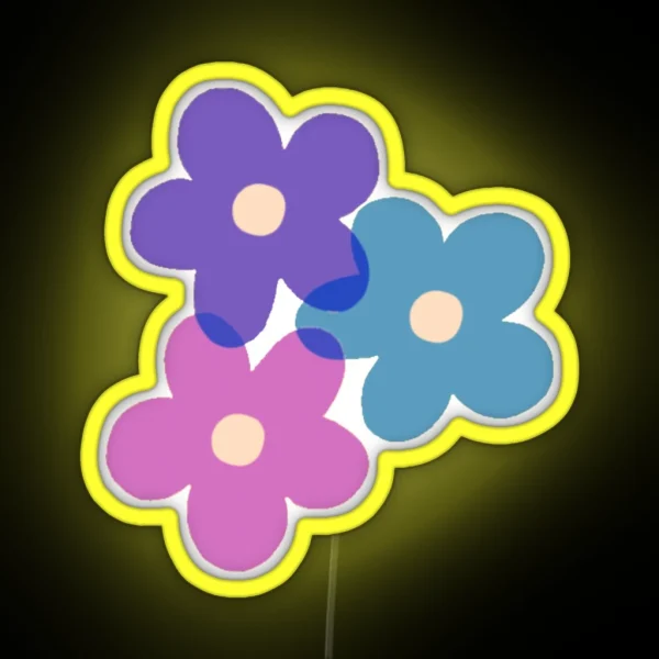 80 S Flower Power Blues RGB Neon Sign
