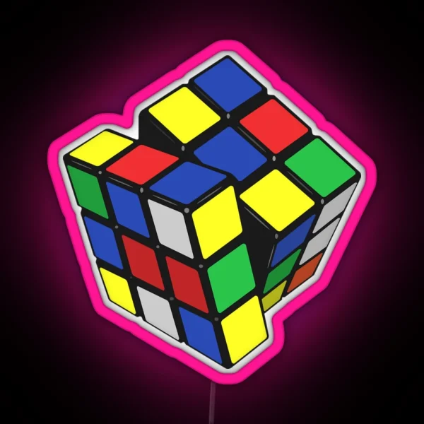 80 S Puzzle Cube RGB Neon Sign