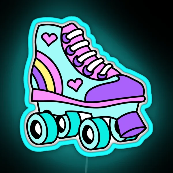 80 S Retro Girls Roller Skate For Roller Skating Lovers RGB Neon Sign