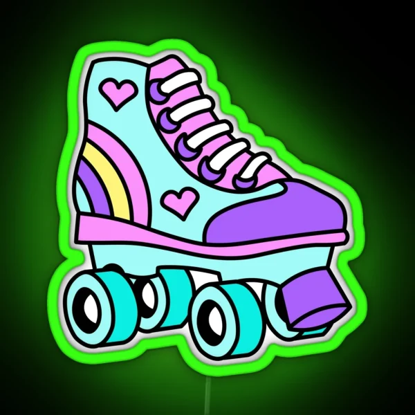 80 S Retro Girls Roller Skate For Roller Skating Lovers RGB Neon Sign