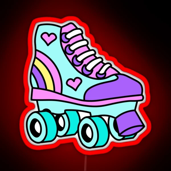 80 S Retro Girls Roller Skate For Roller Skating Lovers RGB Neon Sign