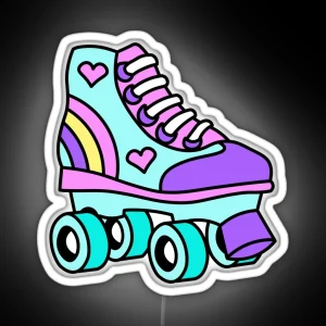 80 S Retro Girls Roller Skate For Roller Skating Lovers RGB Neon Sign