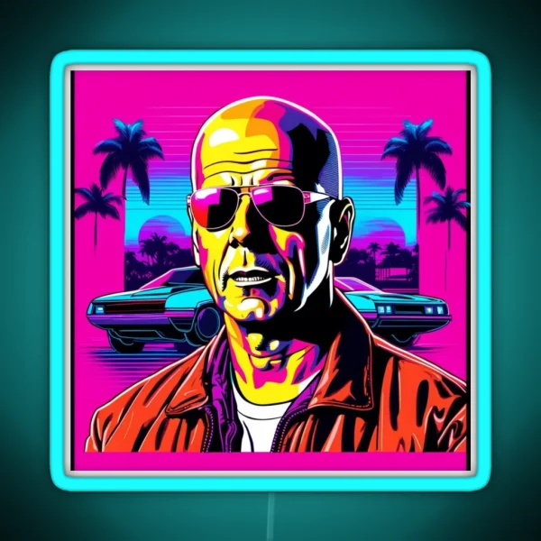 80s Bruce Willis RGB Neon Sign