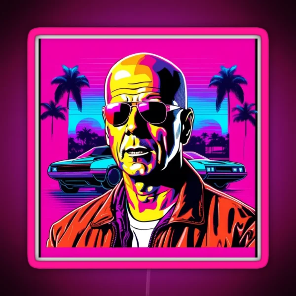 80s Bruce Willis RGB Neon Sign