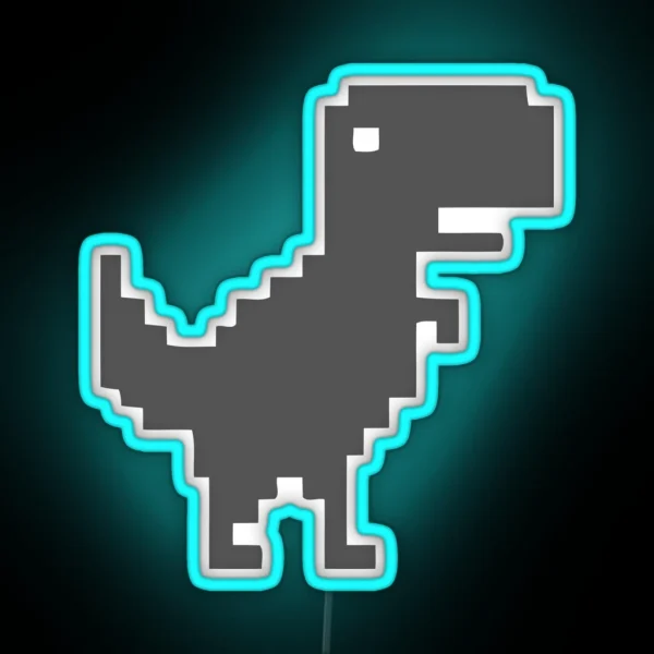 8bit Dino RGB Neon Sign