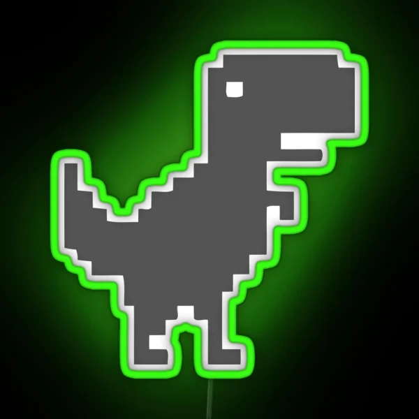 8bit Dino RGB Neon Sign