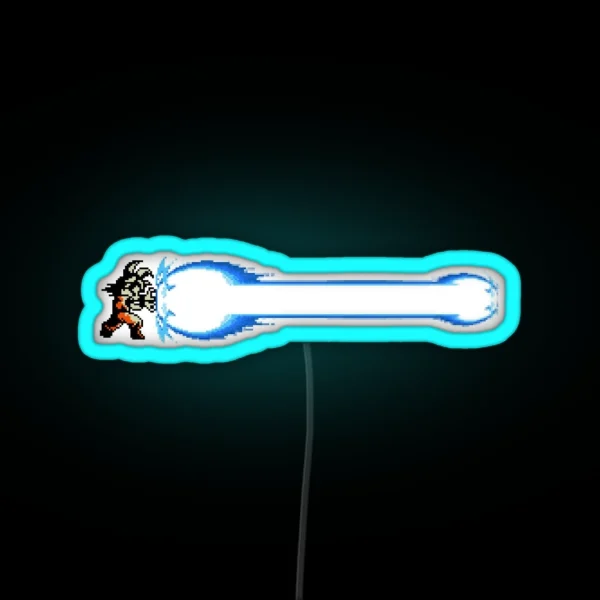 8bit Son Goku Kamehameha RGB Neon Sign