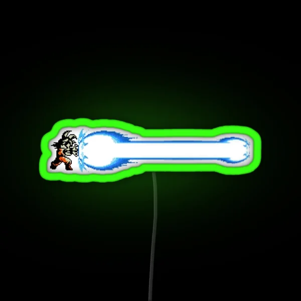 8bit Son Goku Kamehameha RGB Neon Sign