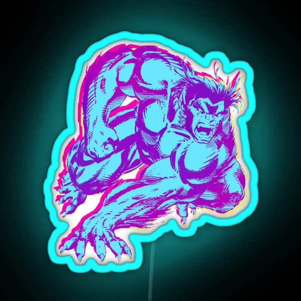 90 S Retro Jim Lee X Men Beast RGB Neon Sign