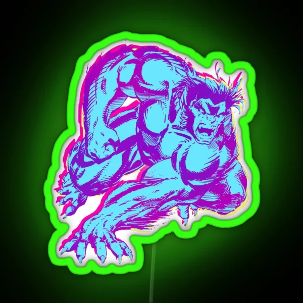 90 S Retro Jim Lee X Men Beast RGB Neon Sign