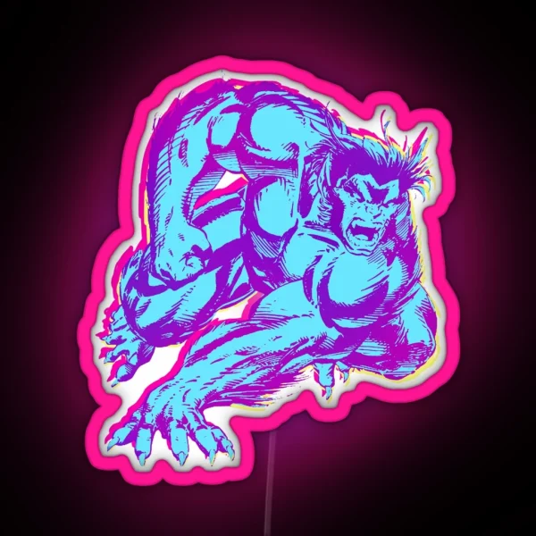 90 S Retro Jim Lee X Men Beast RGB Neon Sign