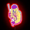 Vibrant 90s inspired retro neon sign featuring Gambit from X-Men artwork.