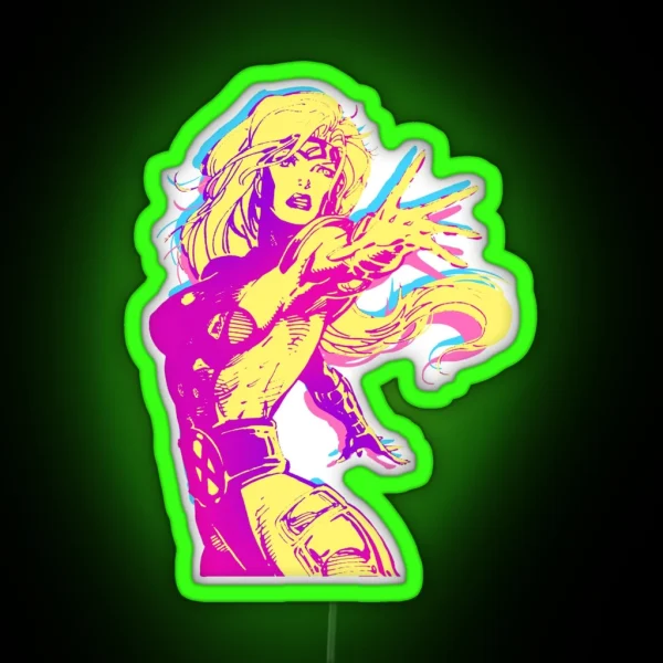 90 S Retro Jim Lee X Men Jean RGB Neon Sign