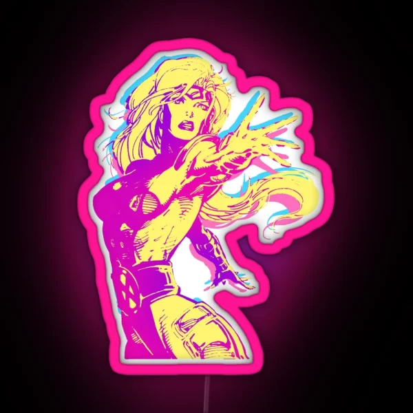 90 S Retro Jim Lee X Men Jean RGB Neon Sign