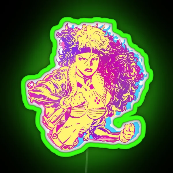 90 S Retro Jim Lee X Men Rogue RGB Neon Sign