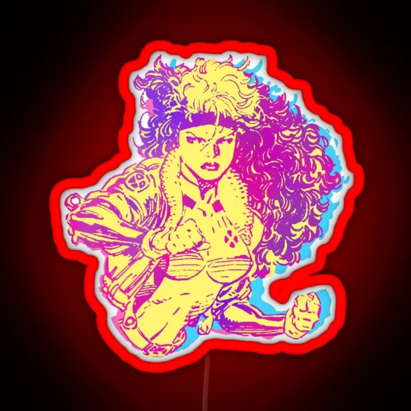90 S Retro Jim Lee X Men Rogue RGB Neon Sign
