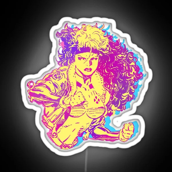 90 S Retro Jim Lee X Men Rogue RGB Neon Sign
