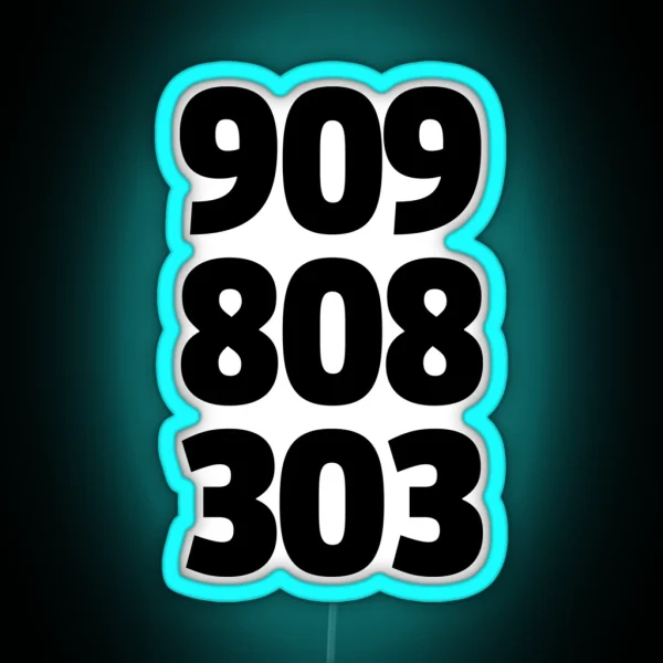 909 808 303 Music Quote RGB Neon Sign