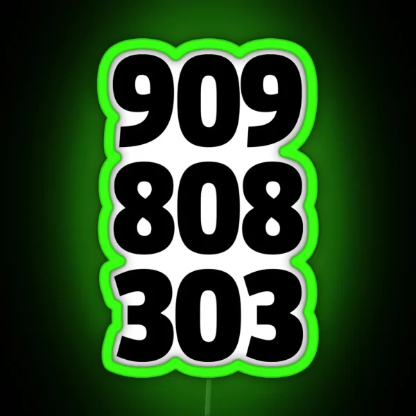 909 808 303 Music Quote RGB Neon Sign