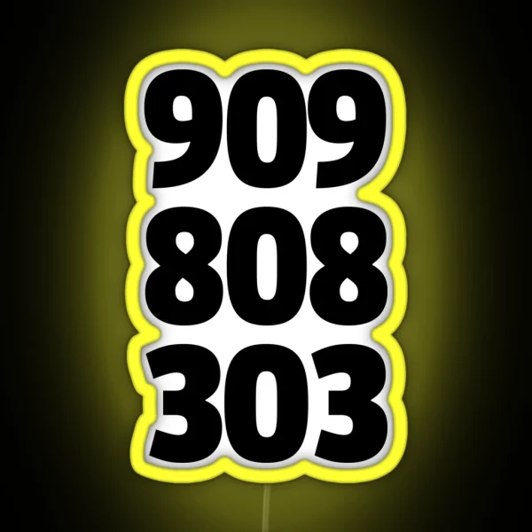 909 808 303 Music Quote RGB Neon Sign