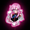 Vintage Utena Tenjou inspired 90s style RGB LED canvas neon art