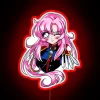 Vibrant 90s inspired Utena Tenjou anime character neon lighting decor.