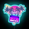 Glitched Retro Futurism 90s VHS Tape Revival Neon Dream Sign